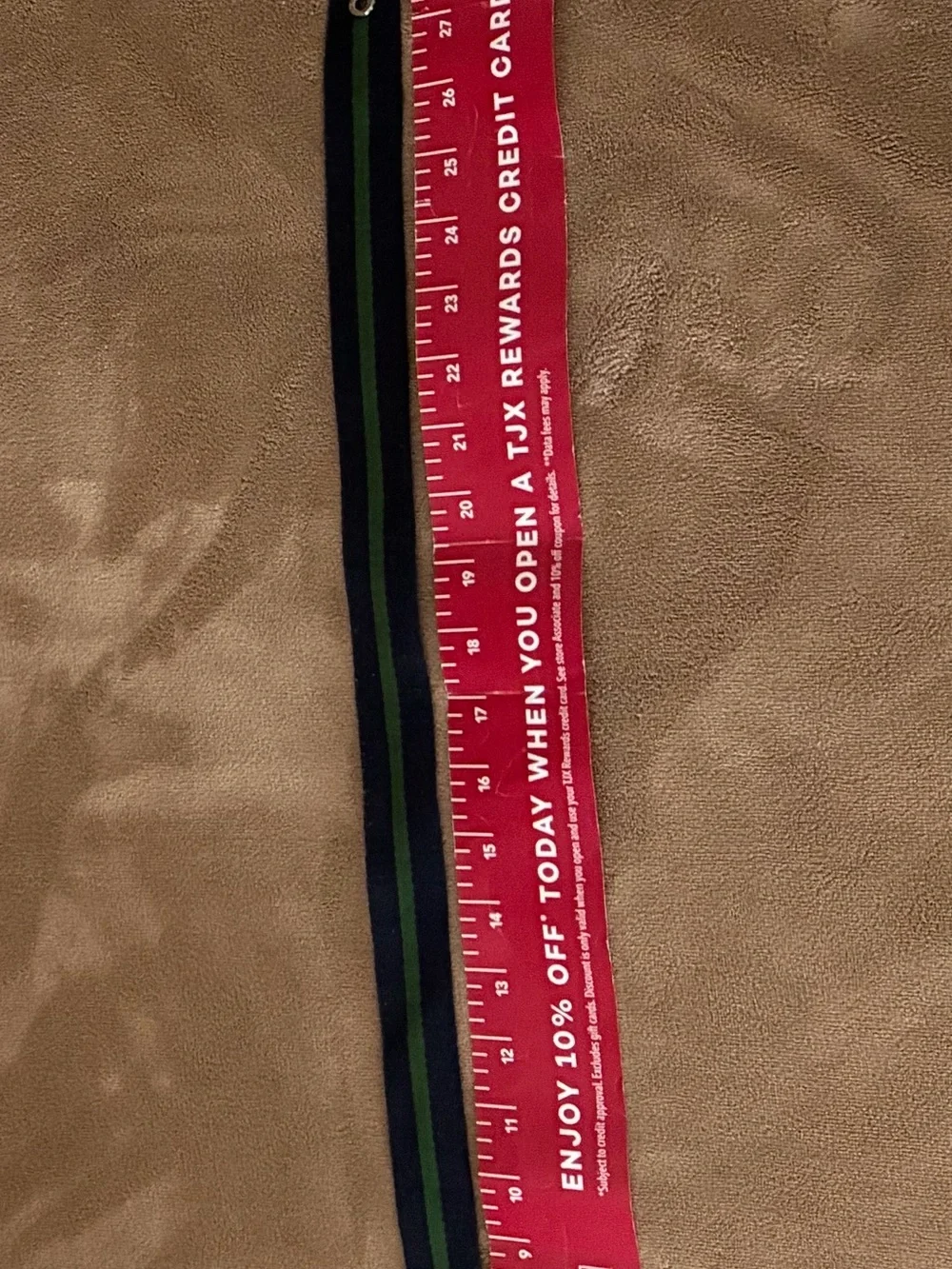 Coach Navy and Green Striped Webbing Belt Strap